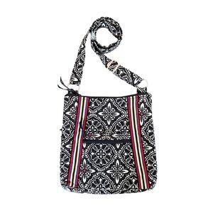 Vera Bradley Paisley in Confidence Hipster Crossbody Bag Black White Quilted